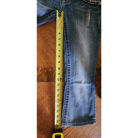 Miss Me JE5864BR rhinestones studs embroidered distressed Boot Capri size 26 EU - Picture 9 of 11